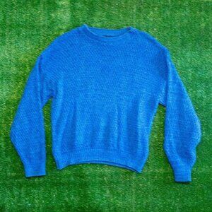 VINTAGE TONY LAMBERT MENS FISHERMAN SWEATER BLUE LONG SLEEVE PULLOVER SIZE XL